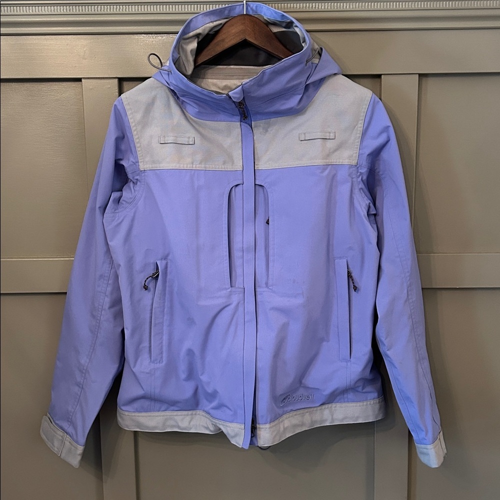 Cloudveil Hooded Jacket Outdoor Hiking Mountaineering Blue Womens Size Medium
